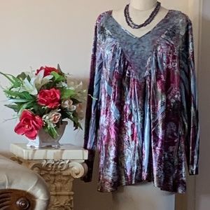 Plus size soft Velour tunic